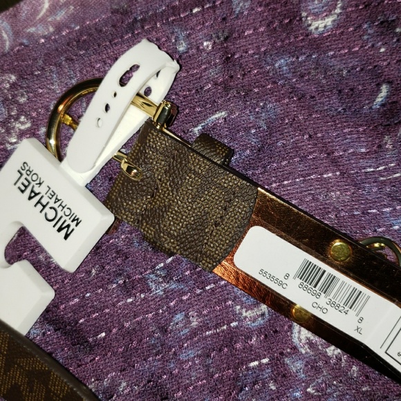 New Michael Kors Chocolate Signature Belt main image 7